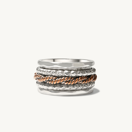 Sterling Silver Spinning Meditation ring-Rings-NEVANNA