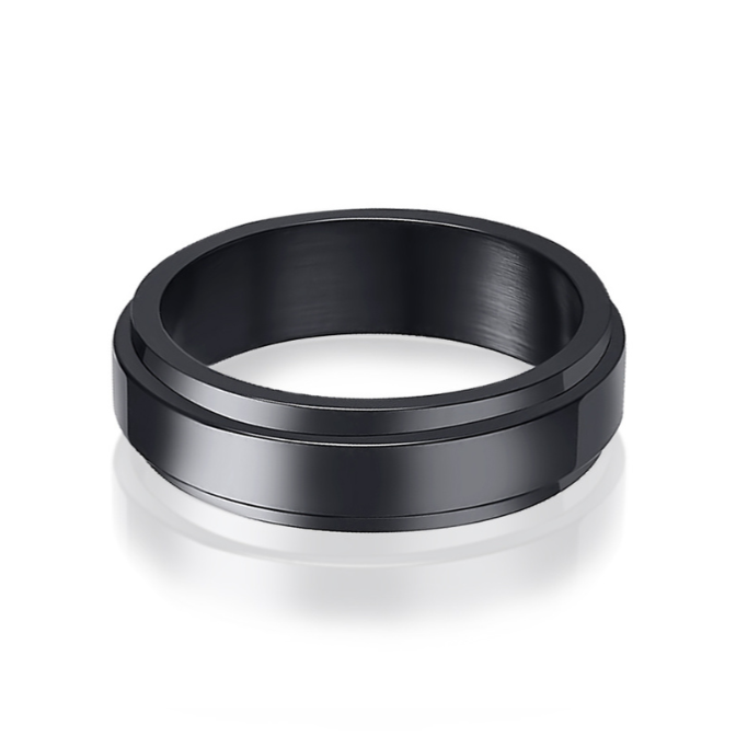 All-Black Spinner Ring-Rings-NEVANNA