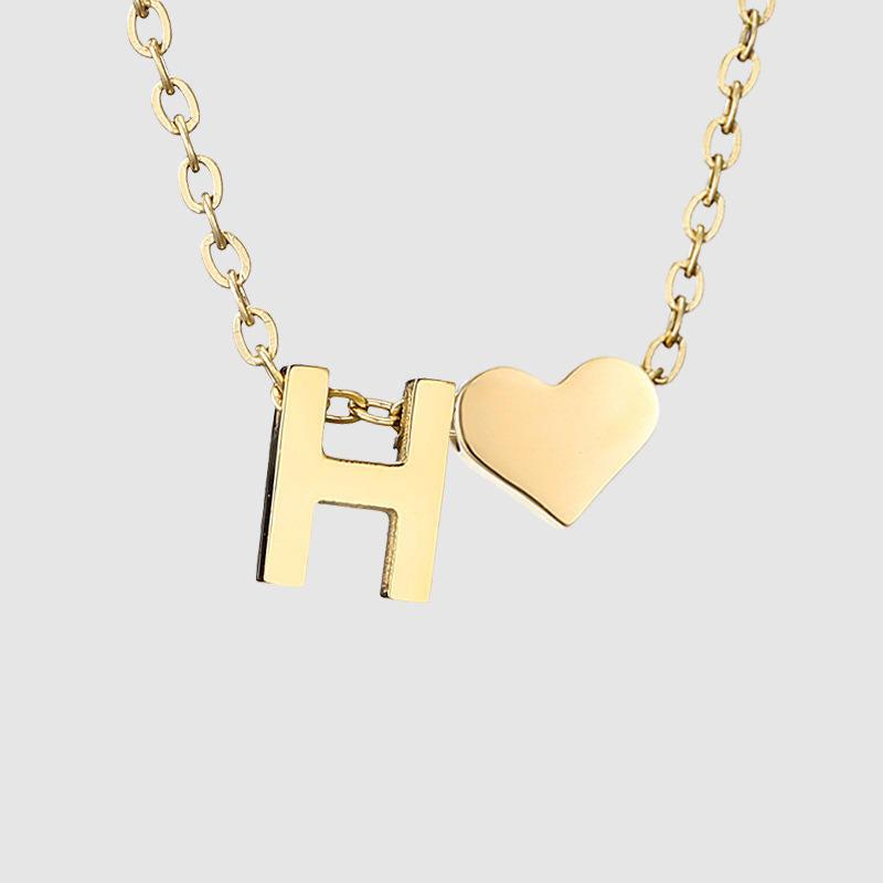 Dainty Initial Heart Necklace-Necklaces-NEVANNA