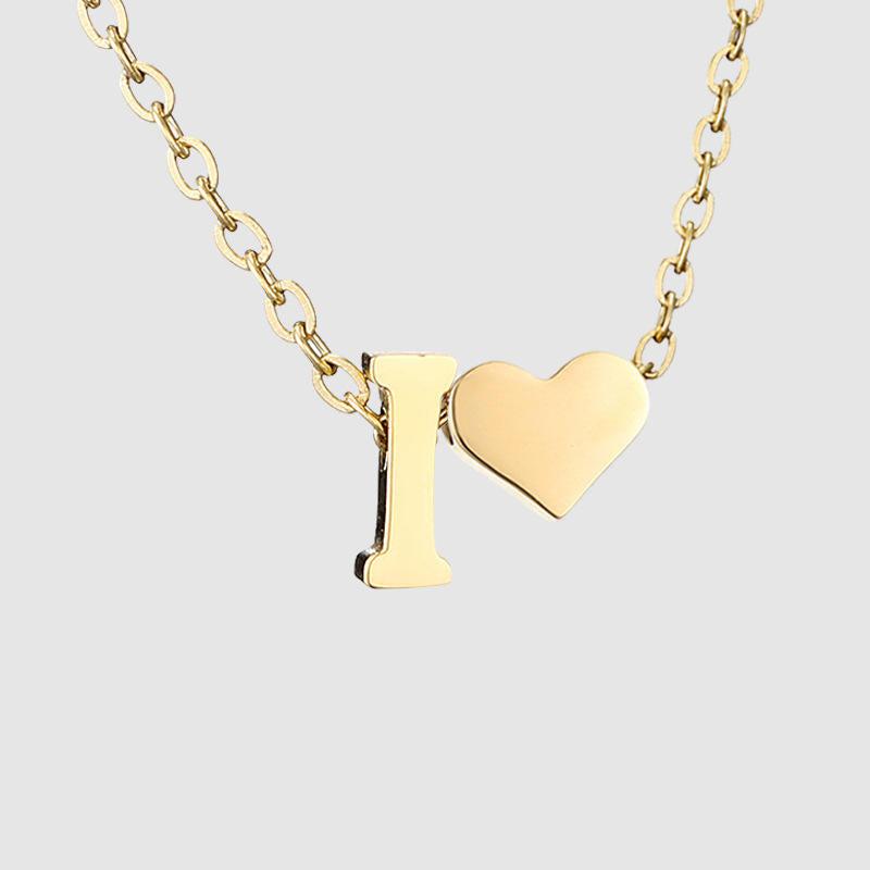 Dainty Initial Heart Necklace-Necklaces-NEVANNA