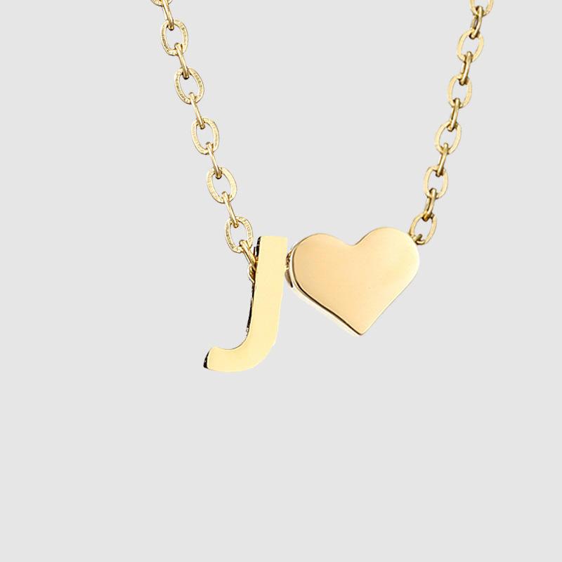 Dainty Initial Heart Necklace-Necklaces-NEVANNA