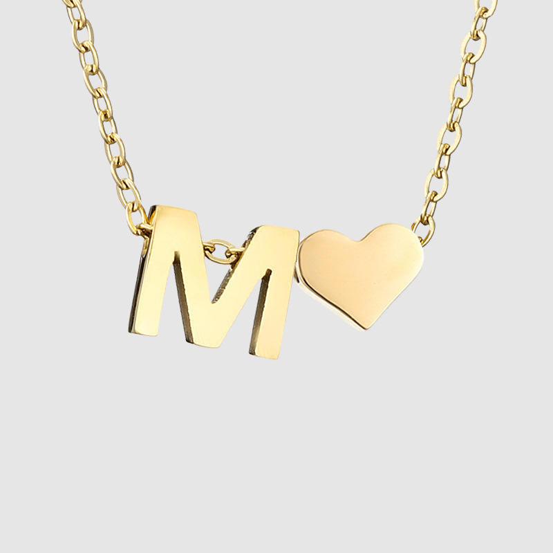 Dainty Initial Heart Necklace-Necklaces-NEVANNA