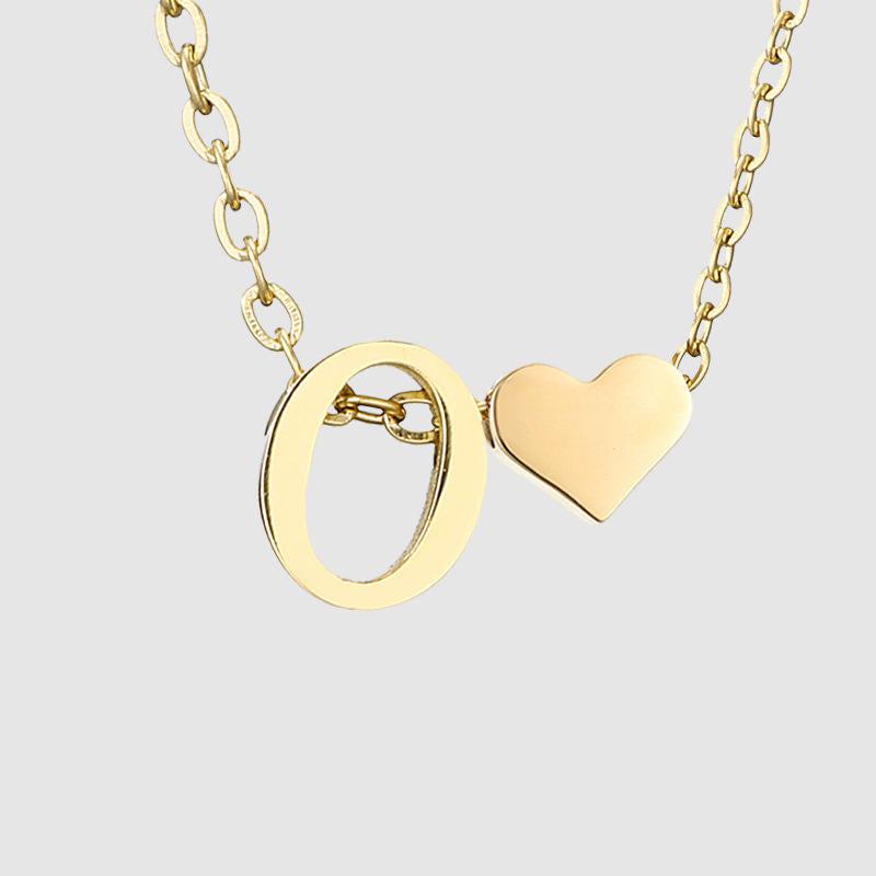 Dainty Initial Heart Necklace-Necklaces-NEVANNA