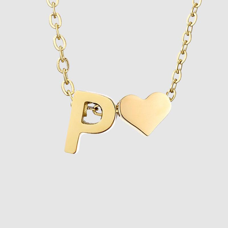 Dainty Initial Heart Necklace-Necklaces-NEVANNA