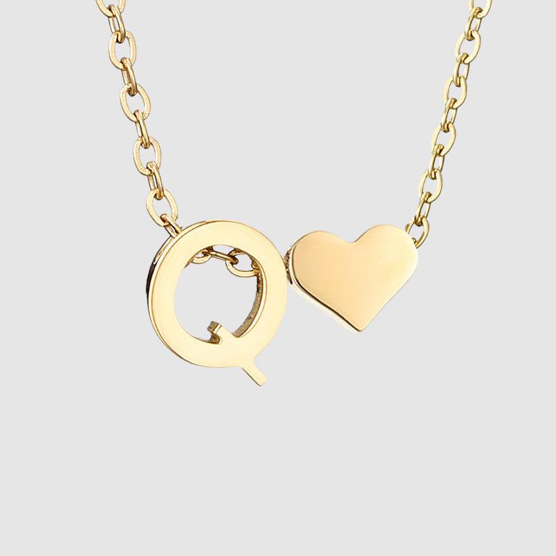 Dainty Initial Heart Necklace-Necklaces-NEVANNA