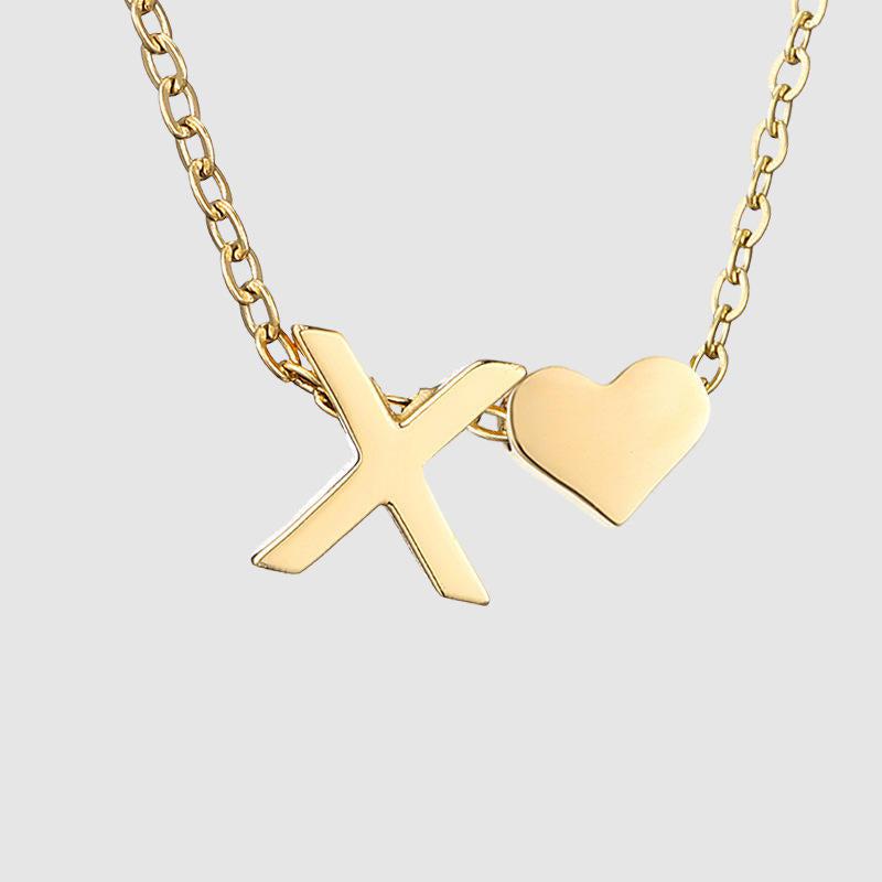 Dainty Initial Heart Necklace-Necklaces-NEVANNA