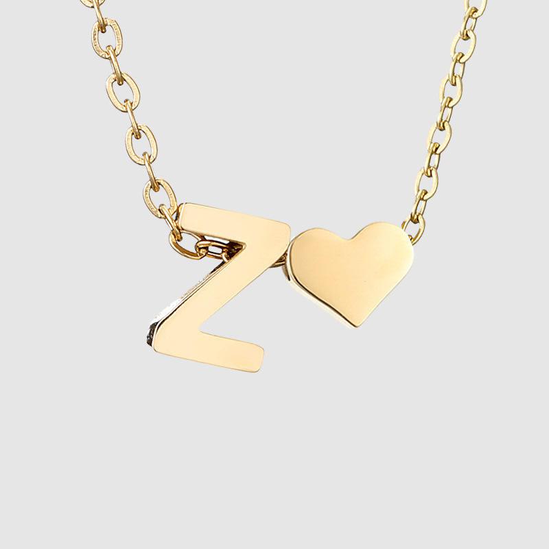 Dainty Initial Heart Necklace-Necklaces-NEVANNA