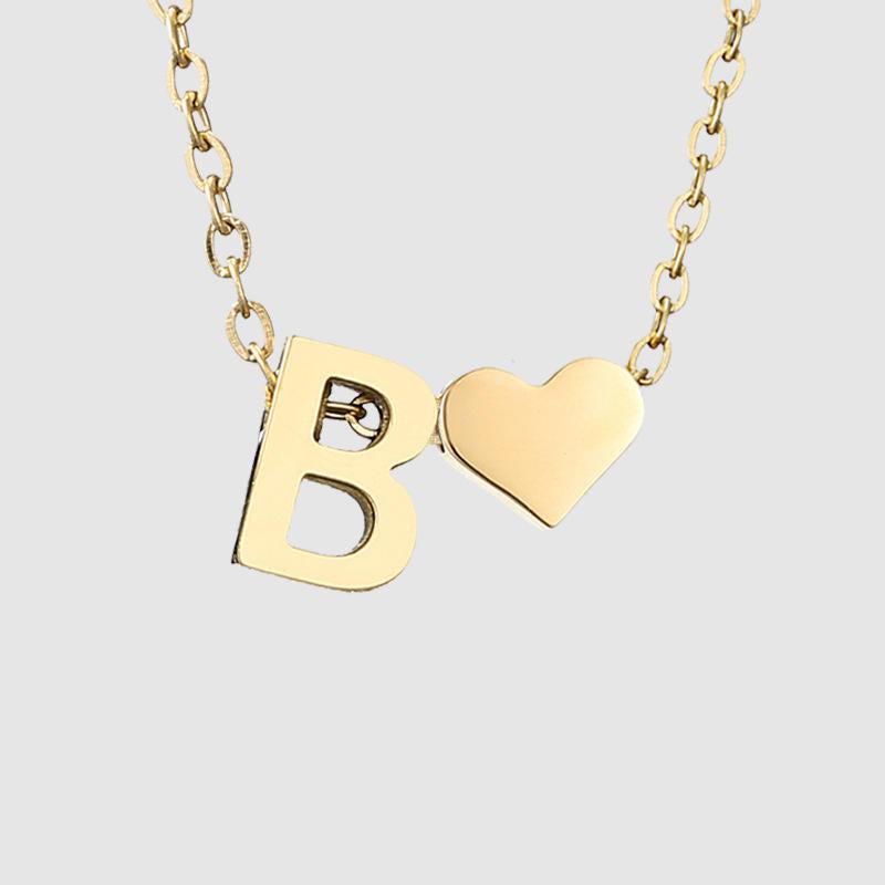 Dainty Initial Heart Necklace-Necklaces-NEVANNA