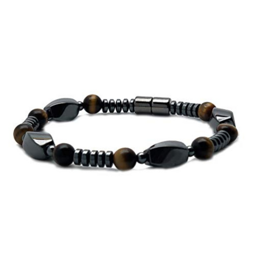 Magnetic Hematite & Tiger's Eye Bracelet-Bracelets-NEVANNA